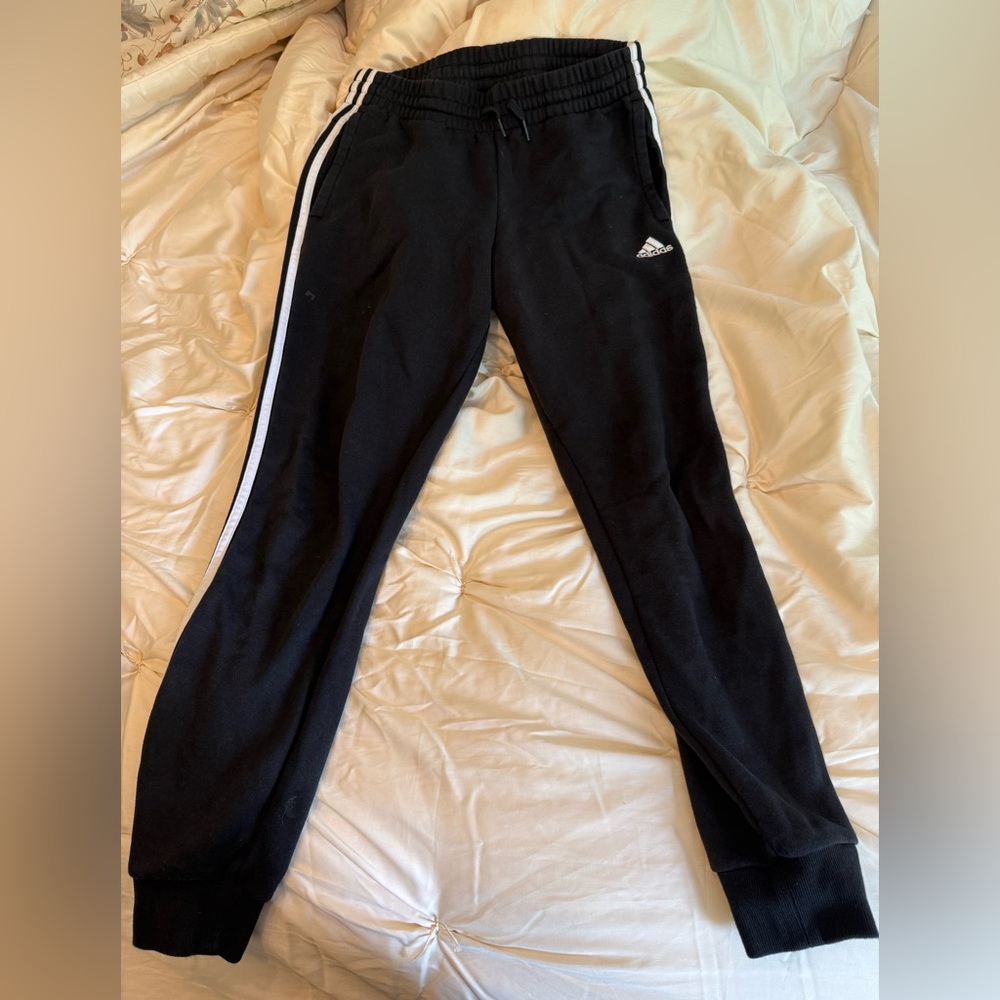Adidas Black Jogger Sweatpants with Elastic Cuffs